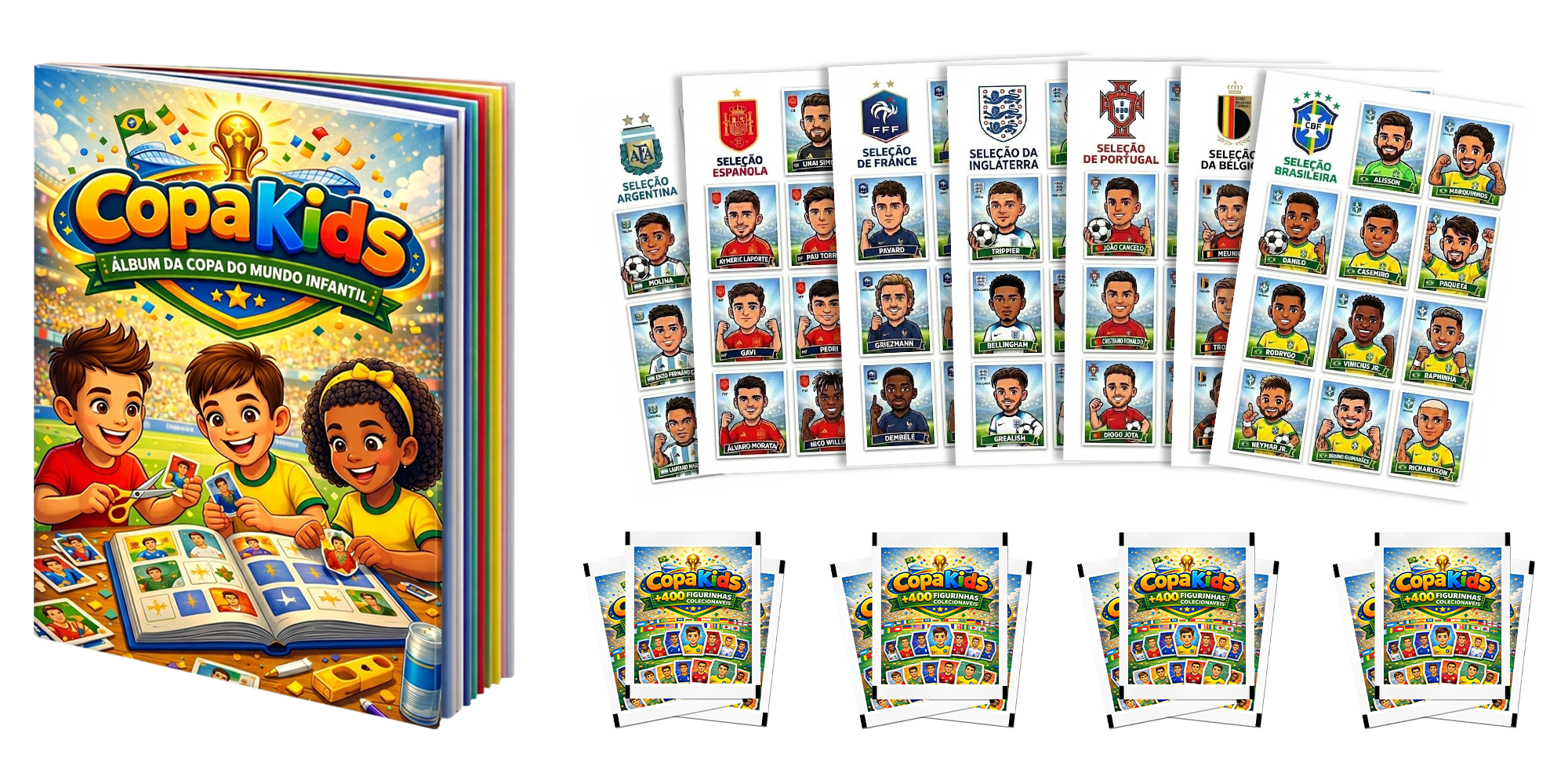Kit Ouro - álbum + figurinhas + pacotes